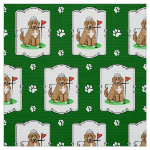 Goldendoodle Dog Playing Golf (Red whmk2) Niedlich Stoff