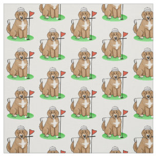 Goldendoodle Dog Playing Golf (Red whmk2) Niedlich Stoff
