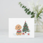 Goldendoodle Dog Postkarte (Stehend Vorderseite)