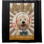 Goldendoodle Dog Record Company Canvas Duschvorhang (Vorderseite)