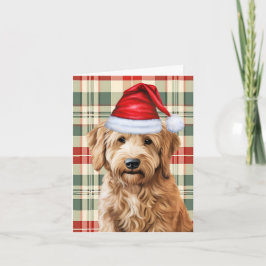 Goldendoodle Dog Red Green Kariert Weihnachten