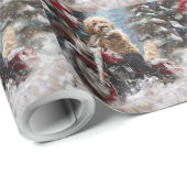 Goldendoodle Dog Riding Motorrad Weihnachten Geschenkpapier (Rolleneckpunkt)