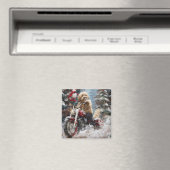 Goldendoodle Dog Riding Motorrad Weihnachten Magnet (In Situ (Geschirrspüler))