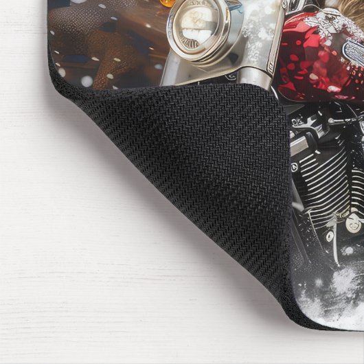 Goldendoodle Dog Riding Motorrad Weihnachten Mousepad (Ecke)