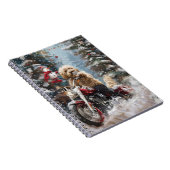 Goldendoodle Dog Riding Motorrad Weihnachten Notizblock (Rechte Seite)