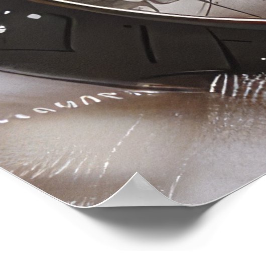 Goldendoodle Dog Riding Motorrad Weihnachten Poster (Ecke)