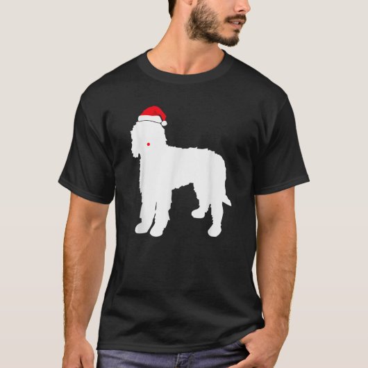 Goldendoodle Dog Santa Hat Christmas T-Shirt (Vorderseite)