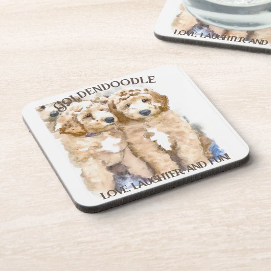 Goldendoodle Dog Spaß Getränkeuntersetzer (Linke Seite)