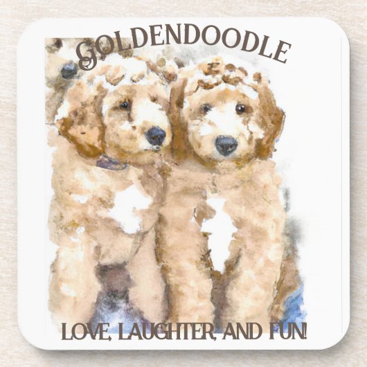 Goldendoodle Dog Spaß Getränkeuntersetzer (Vorderseite)