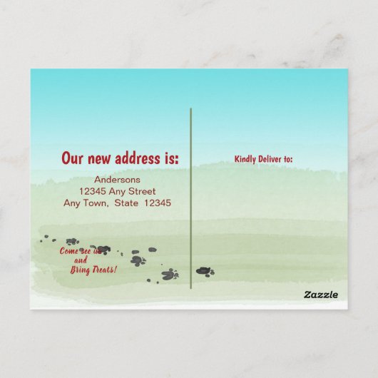 Goldendoodle Dog Toys Unsere neue Zuhause Postkarte (Rückseite)