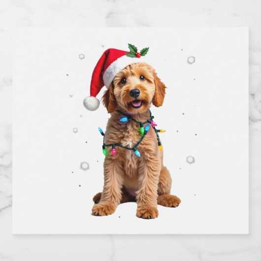 Goldendoodle Dog Tree Christmas Sweater Xmas Pet D Schaumweinetikett (Einzelnes Label)