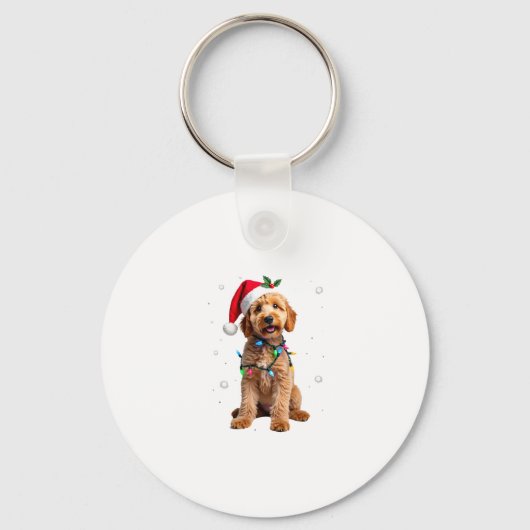 Goldendoodle Dog Tree Christmas Sweater Xmas Pet D Schlüsselanhänger (Vorderseite)