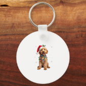 Goldendoodle Dog Tree Christmas Sweater Xmas Pet D Schlüsselanhänger (Vorderseite)