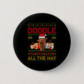 Goldendoodle Dog Ugly Christmas Sweaters Pet Dog L Button (Vorderseite)