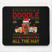 Goldendoodle Dog Ugly Christmas Sweaters Pet Dog L Mousepad (Vorne)