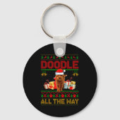 Goldendoodle Dog Ugly Christmas Sweaters Pet Dog L Schlüsselanhänger (Vorderseite)