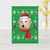 Goldendoodle Dog Ugly Weihnachten Karte (Gelbe Blume)