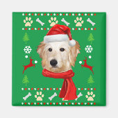 Goldendoodle Dog Ugly Weihnachten Magnet (Vorne)