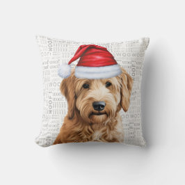 Goldendoodle Dog Watercolor Woof Christmas Kissen