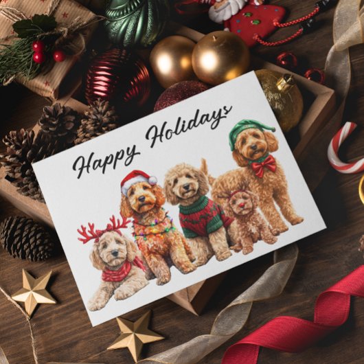 Goldendoodle Dog Weihnachtsfeiertag Karte