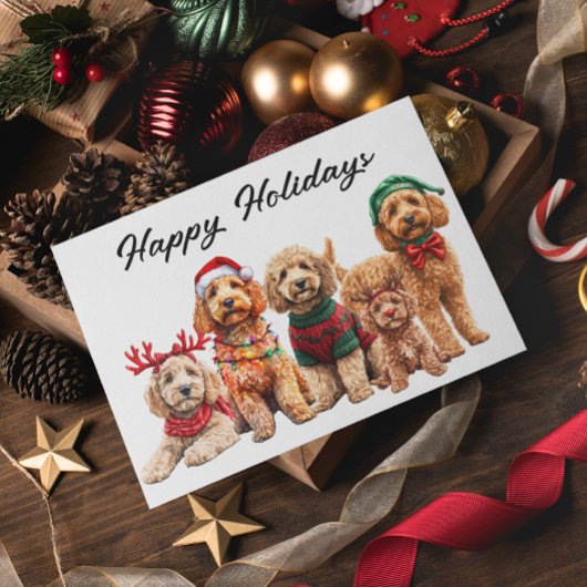 Goldendoodle Dog Weihnachtsfeiertag Postkarte