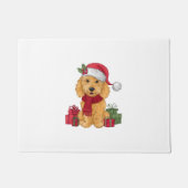 Goldendoodle Dog WeihnachtsOutfits Weihnachtsmannm Fußmatte (Vorderseite)