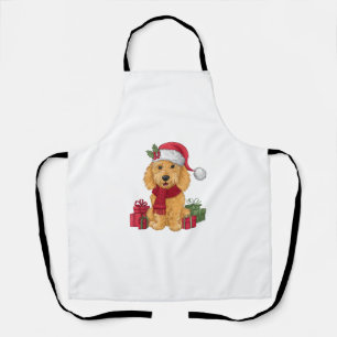 Goldendoodle Dog WeihnachtsOutfits Weihnachtsmannm Schürze