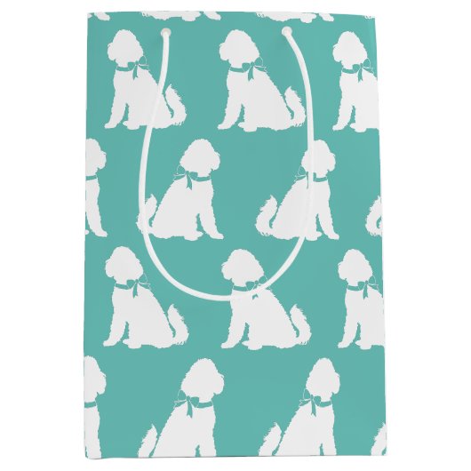 Goldendoodle Dog Welpenlabradoodle Mittlere Geschenktüte (Vorderseite)