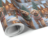 Goldendoodle Dogs Christmas Snow Holiday Geschenkpapier (Rolleneckpunkt)