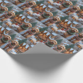 Goldendoodle Dogs Christmas Snow Holiday Geschenkpapier (Ecke)