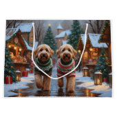 Goldendoodle Dogs Christmas Snow Holiday Große Geschenktüte (Vorderseite)