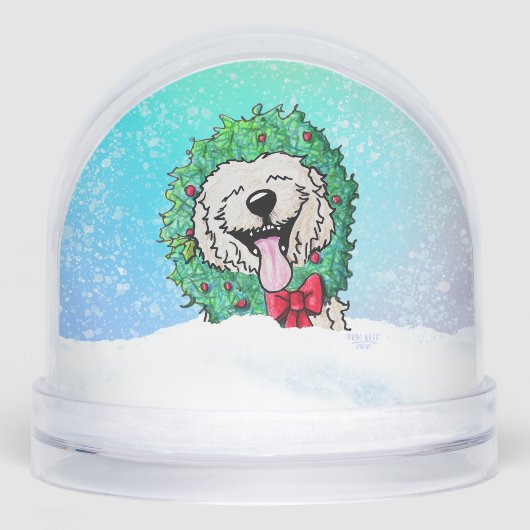 Goldendoodle DoodleMoji  Schneekugeln (Vorderseite)