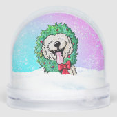 Goldendoodle DoodleMoji  Schneekugeln (Rückseite)