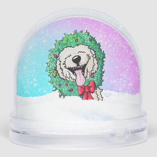 Goldendoodle DoodleMoji  Schneekugeln (Rückseite)
