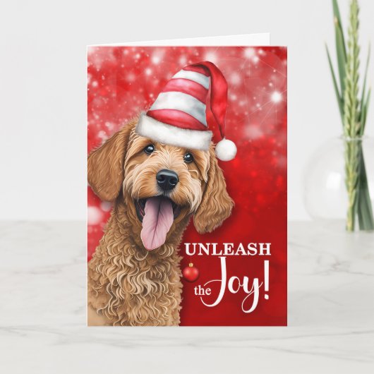 Goldendoodle Entleash der Freude Weihnachten (Vorderseite)