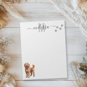 Goldendoodle-Farbmonogramm Personalisiert Notizblock