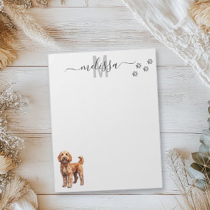 Goldendoodle-Farbmonogramm Personalisiert Notizblock