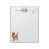 Goldendoodle-Farbmonogramm Personalisiert Notizblock (Rotiert)