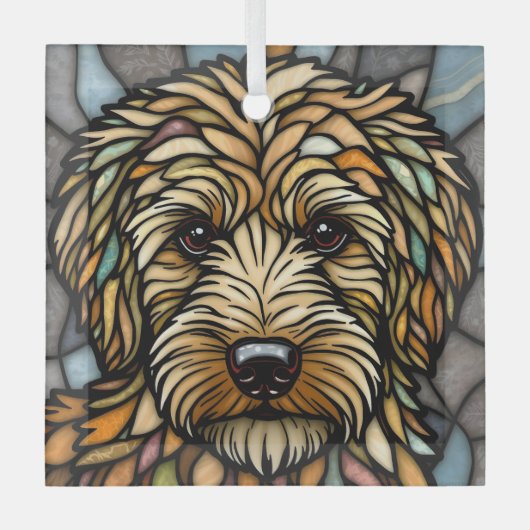Goldendoodle "Festes Glas" Ornament Aus Glas (Vorderseite)