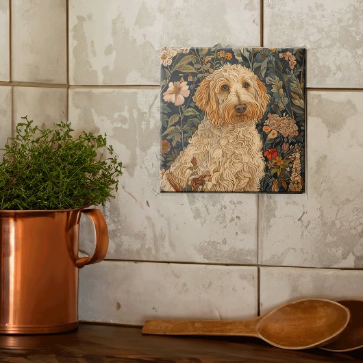 Goldendoodle Garden Tapestory Geburtstagsparty Fliese