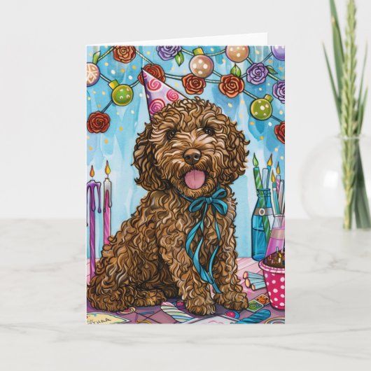 Goldendoodle Geburtstag Karte (Vorderseite)