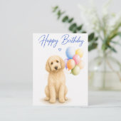 Goldendoodle Geburtstag Postkarte (Stehend Vorderseite)