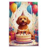 Goldendoodle Geburtstagsfeier Mittlere Geschenktüte (Vorderseite)