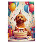 Goldendoodle Geburtstagsfeier Mittlere Geschenktüte (Rückseite)