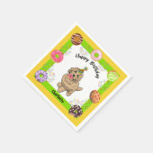 Goldendoodle Geburtstagsparty Napkin Donuts Serviette (Ecke)