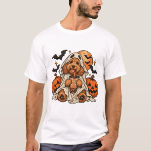 Goldendoodle-Geist-Boba-Süßer-Halloween-Hund-Humor T-Shirt