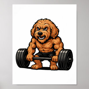 Goldendoodle-Gewichtheben Bodybuilder Training Fit Poster