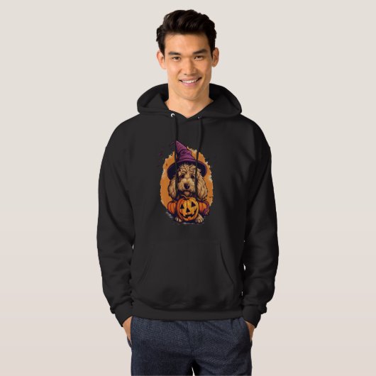 Goldendoodle Halloween Niedlicher und Spooky Doodl Hoodie (Vorne ganz)