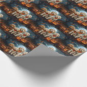 Goldendoodle Halloween Spooky Geschenkpapier (Ecke)
