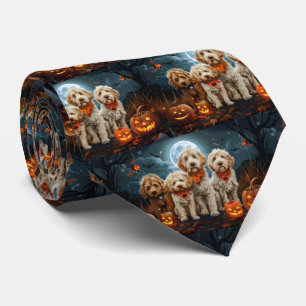 Goldendoodle Halloween Spooky Krawatte